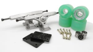 LONGBOARD TRUCKS COMBO set 71mm SHR WHEELS + 9.675 freeride trucks Package by Volador