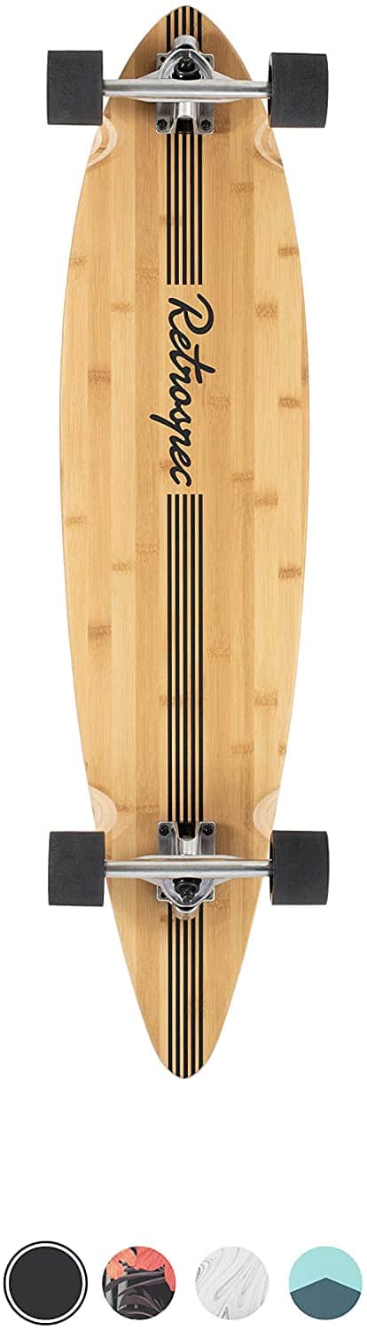 Retrospec Zed Bamboo Longboard Skateboard Complete Cruiser white