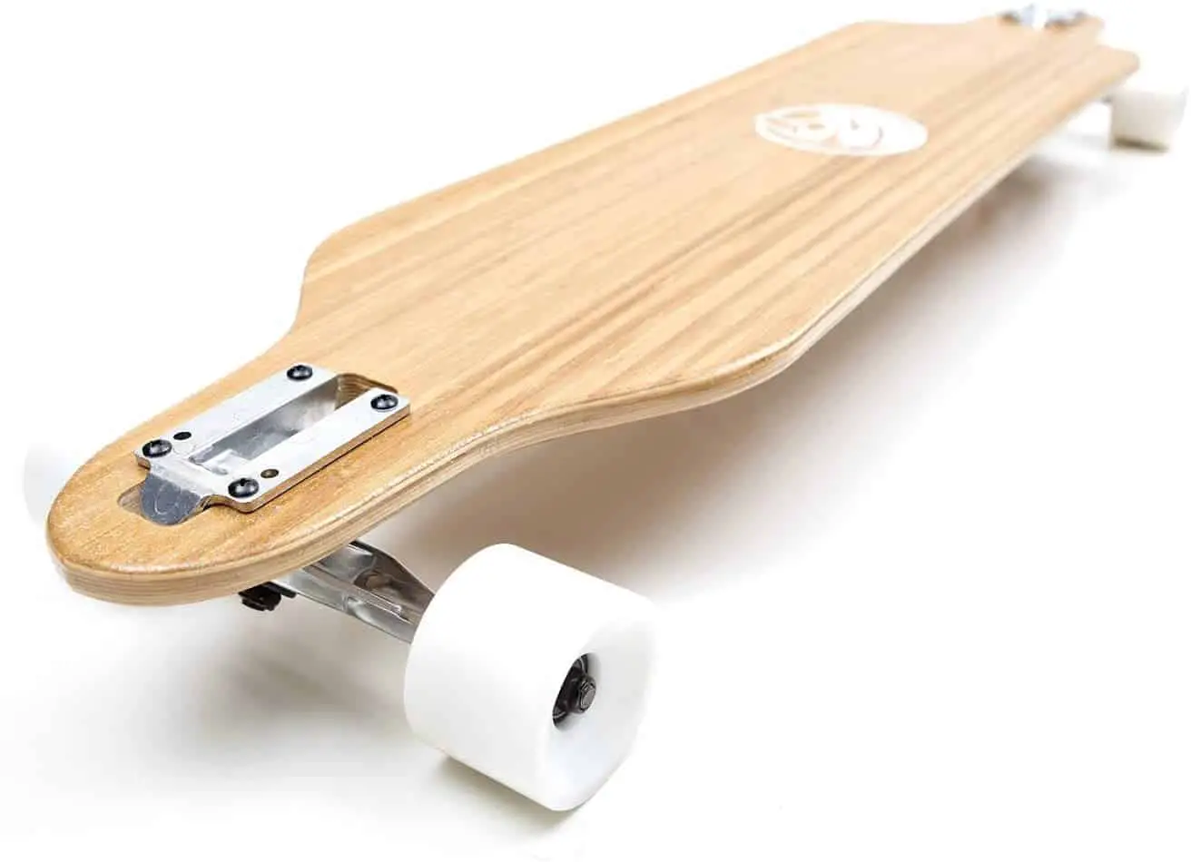 White Wave Bamboo Longboard Skateboard Complete_1